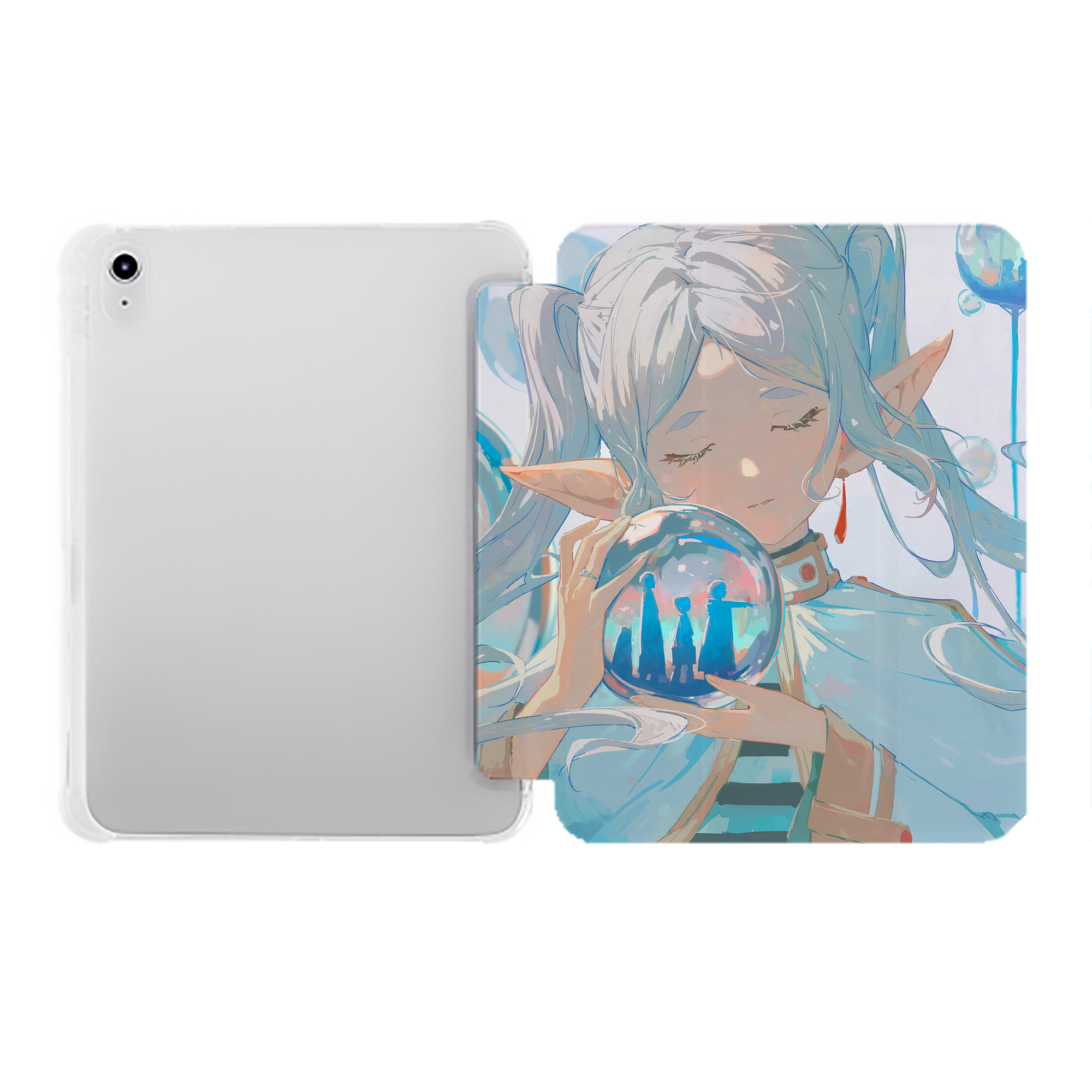 （画像用） 葬送のフリーレン Frieren IPad ケース ペン収納付き 三つ折りスタンド PUレザー×シリコン 対応機種9.5/10.5/10.9インチ